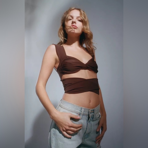 Pink Wrap Ribbon Bra Swim Top - Picture 4 of 9